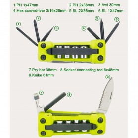 Jakemy JM-PJ1004 17 in 1 Multifunction Folding Screwdriver Kit - Green - 3