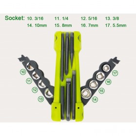 Jakemy JM-PJ1004 17 in 1 Multifunction Folding Screwdriver Kit - Green - 4