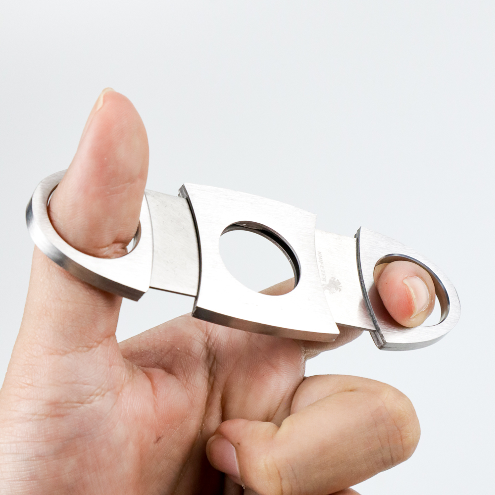 Gambar produk KNIFEZER Pemotong Rokok Cerutu Cigar Cutter Double Blade Stainless Steel - EC-50A