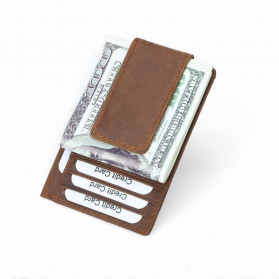 BUBM Dompet Kartu Anti RFID Bahan Kulit - FM-104 - Brown - 7