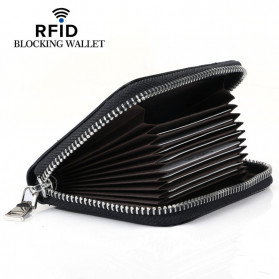 BUBM Dompet Kartu Anti RFID Bahan Kulit - YP-207 - Black