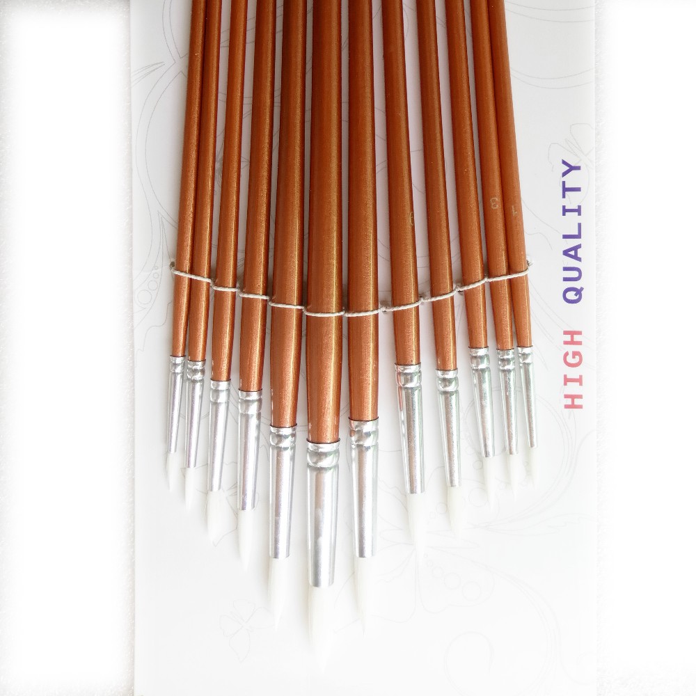 Kuas Lukis Gambar Sekolah 12 Pcs Brown Jakartanotebook Com