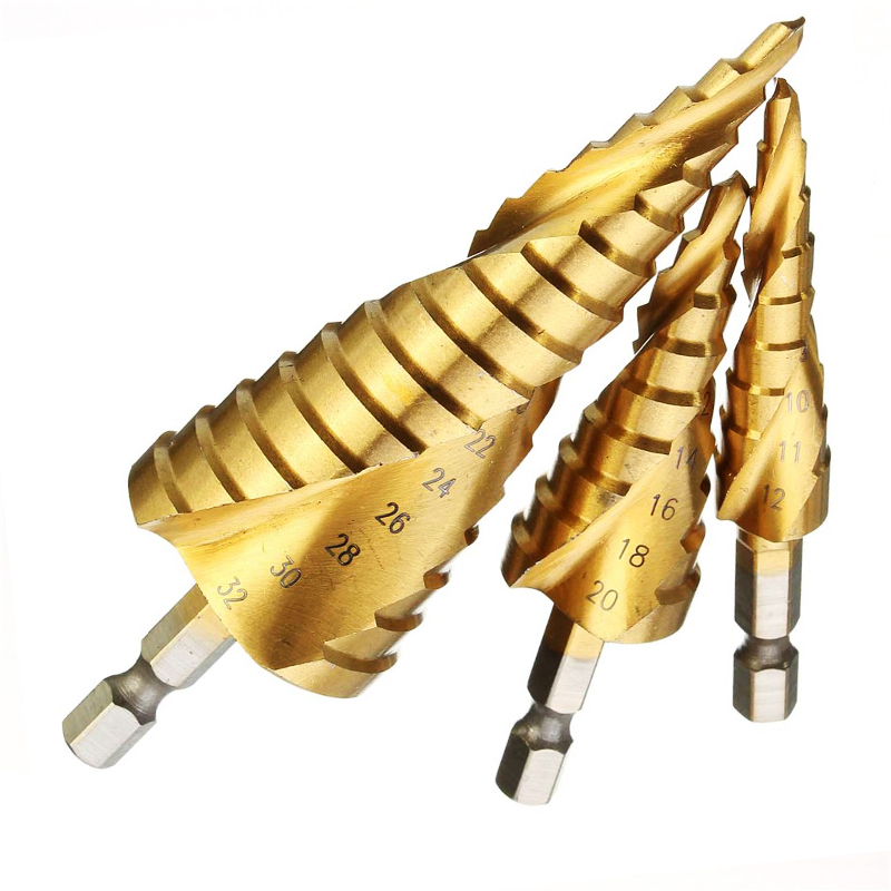 Xcan Mata Bor Spiral Cone Titanium Coated 3PCS - Golden ...