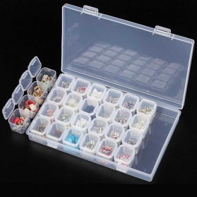 Biutte.co Kotak Penyimpanan Perhiasan Separate Box 28 Slot - 2333 - Transparent