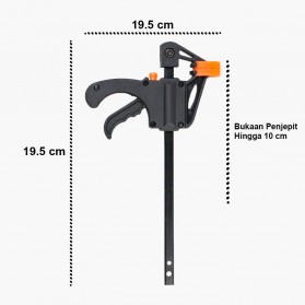 Taffware Speed Squeeze Ratcheting Clamp Penjepit Kayu 4 Inch - T22106 - Black - 7