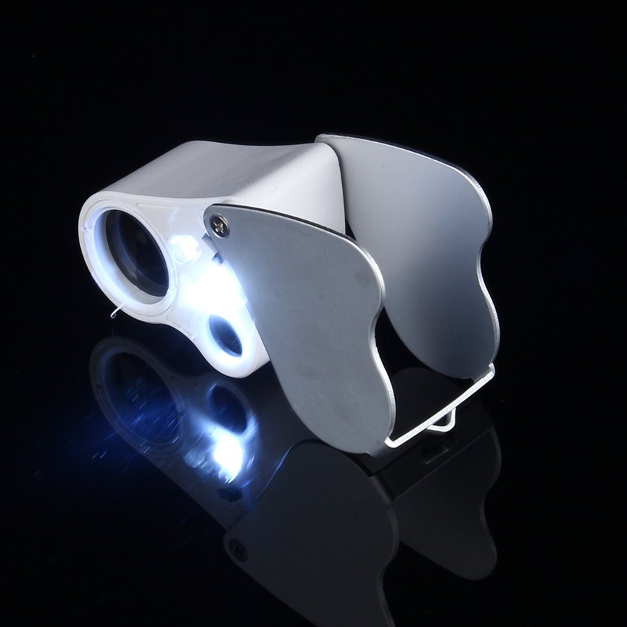 Kaca Pembesar Saku 30x 60x Magnifier Dual Lens White kaca pembesar saku 30x 60x magnifier dual lens white