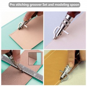 YOKOYAMA Alat DIY Kulit 7 in 1 Leather Craft Stitching Sewing Tool Set - DK30015 - Brown - 5