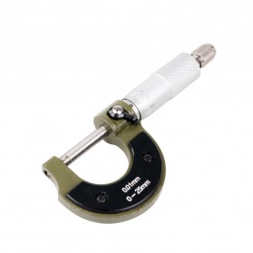 Mitutoyo Micrometer 0-25 mm 0.01 mm - QST008 - Silver Black