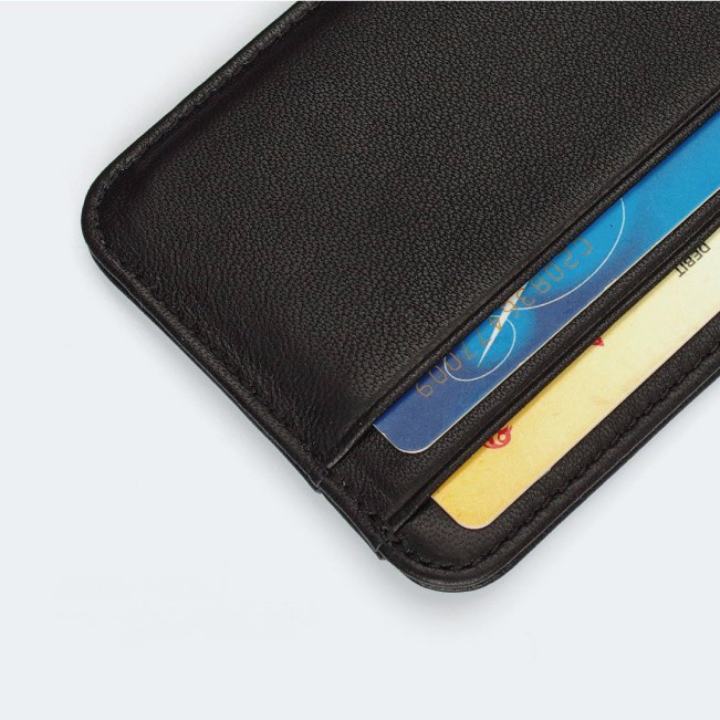 Dompet Kartu Bahan Kulit Mini Wallet Black Dompet Kartu Bahan Kulit Mini Wallet Black