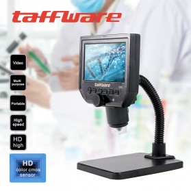 Taffware Mikroskop Digital 3.6MP 600X dengan Monitor & Fleksibel Stand - G600 - Black