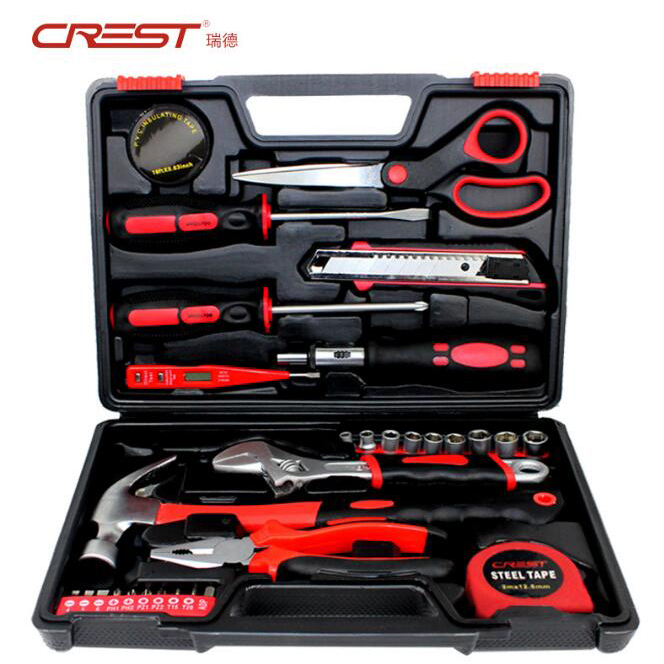 CREST Alat  Set Perkakas  Palu Tang Obeng Kunci Pas Cutter 