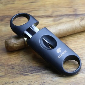 COHIBA Pemotong Rokok Cerutu Cigar Cutter Guillotine V Cut Double Blade - 0810S - Black - 3