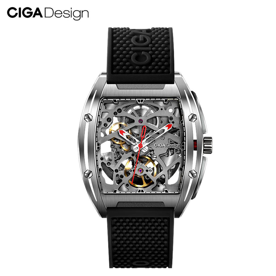 xiaomi ciga z series jam tangan mechanical watch model double sided hollow skeleton black jakartanotebook com