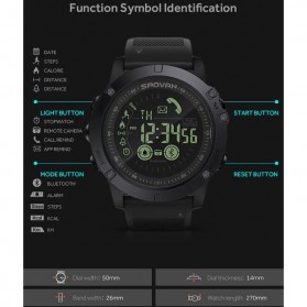 Spovan Jam Tangan Olahraga Smartwatch Bluetooth - PR1-2 - Black - 4