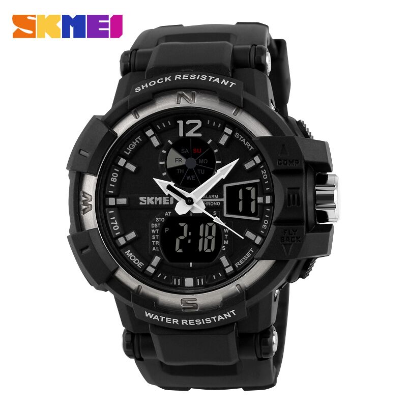 skmei jam tangan digital analog pria ad1040 black skmei jam tangan digital analog pria ad1040 black