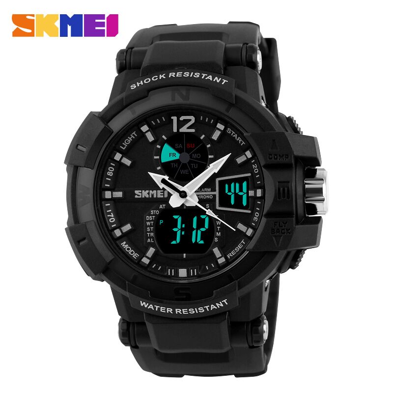skmei jam tangan digital analog pria ad1040 black skmei jam tangan digital analog pria ad1040 black