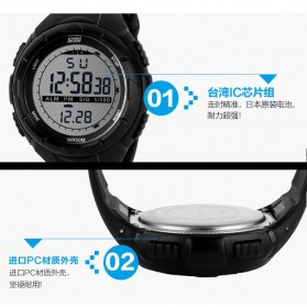 SKMEI S-Shock Sport Watch Water Resistant 50m - DG1025 - Black - 2