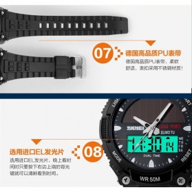 SKMEI Jam Tangan Solar Digital Analog Pria - AD1049E - Black - 5
