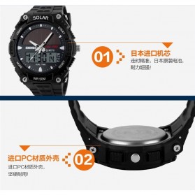 SKMEI Jam Tangan Solar Digital Analog Pria - AD1049E - Black - 6