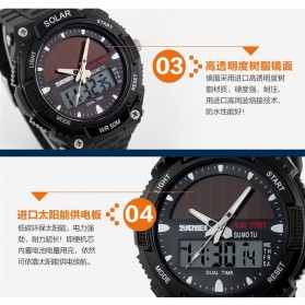 SKMEI Jam Tangan Solar Digital Analog Pria - AD1049E - Black - 7