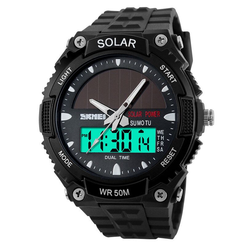 SKMEI Jam Tangan Solar Digital Analog - AD1049E - Black 