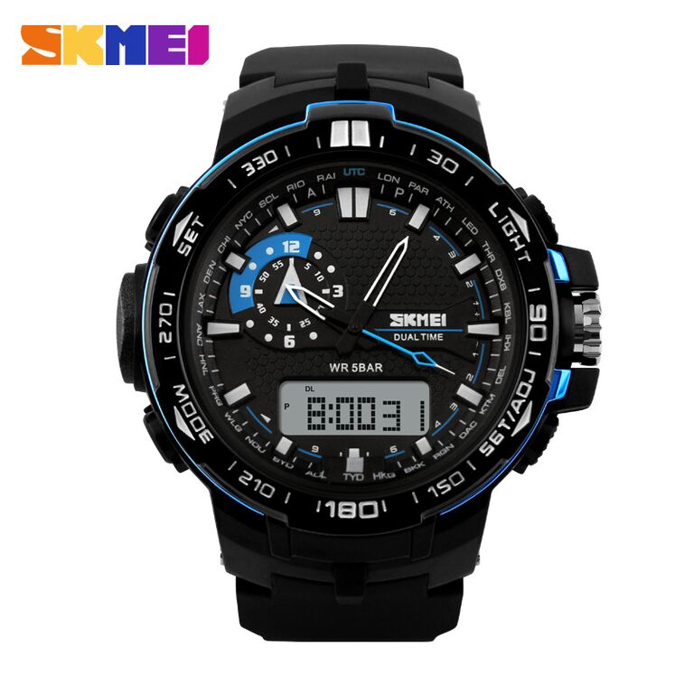 SKMEI Jam Tangan Sport Pria - AD1081 - Black/Blue 