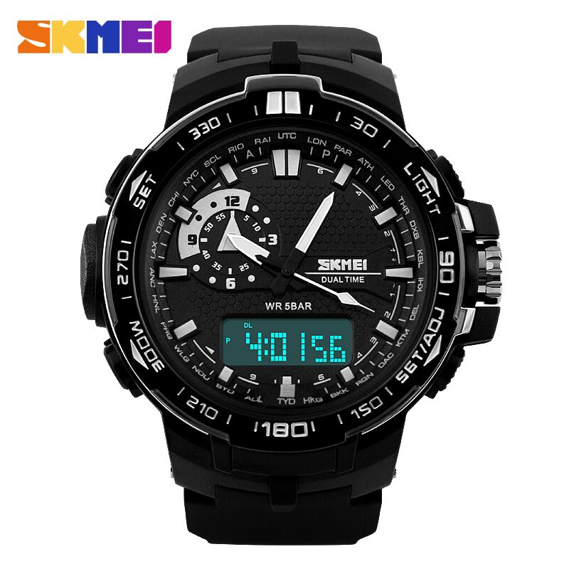 SKMEI Jam Tangan Sport Pria - AD1081 - Black White 