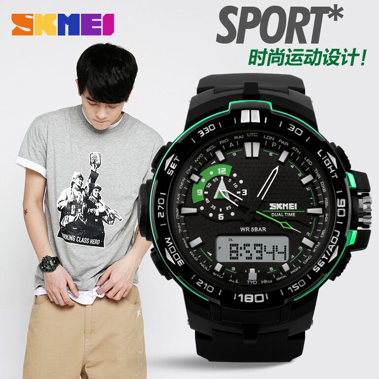 SKMEI Jam Tangan Sport Pria - AD1081 - Black/Green
