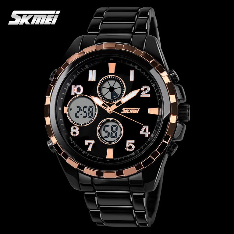 ... SKMEI Jam Tangan Analog Digital Pria - AD1021 - Golden - 3 ...