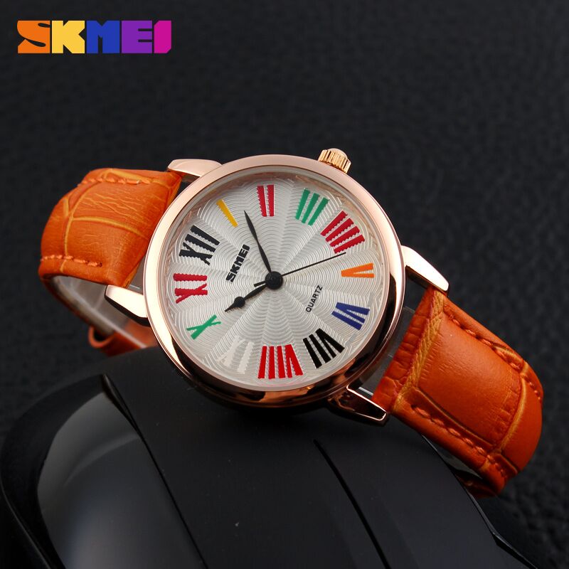 skmei fashion casual leather water resistant 30m 1084cl orange skmei fashion casual leather water resistant 30m 1084cl orange
