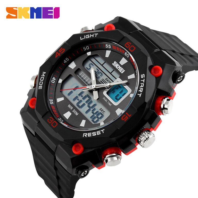 SKMEI Jam Tangan Sporty Digital Analog - AD1092 - Black 