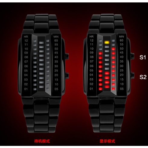 SKMEI Jam Tangan LED Wanita - 1013A - Black