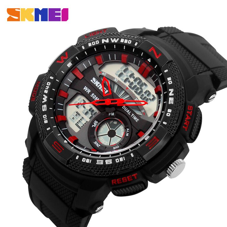 SKMEI Jam Tangan Analog Digital Pria - AD1109 - Black/Red 