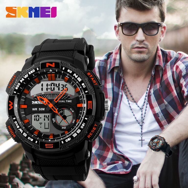 SKMEI Jam Tangan Analog Digital Pria - AD1109 - Black/Blue
