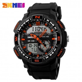 SKMEI Casio Men Sport LED Watch Water Resistant 50m - AD1109 - Black/Orange - 1