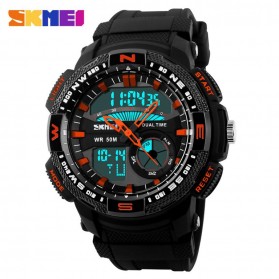 SKMEI Casio Men Sport LED Watch Water Resistant 50m - AD1109 - Black/Orange - 2