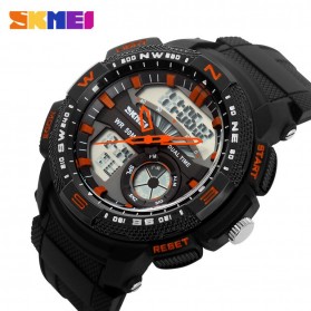 SKMEI Casio Men Sport LED Watch Water Resistant 50m - AD1109 - Black/Orange - 3