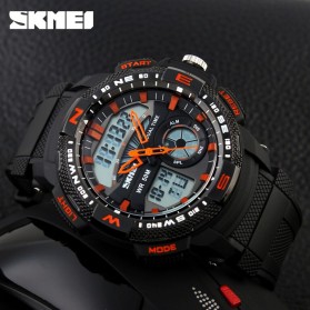 SKMEI Casio Men Sport LED Watch Water Resistant 50m - AD1109 - Black/Orange - 4