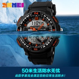 SKMEI Casio Men Sport LED Watch Water Resistant 50m - AD1109 - Black/Orange - 7