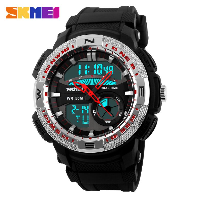 SKMEI Jam Tangan Analog Digital Pria - AD1109 - Silver