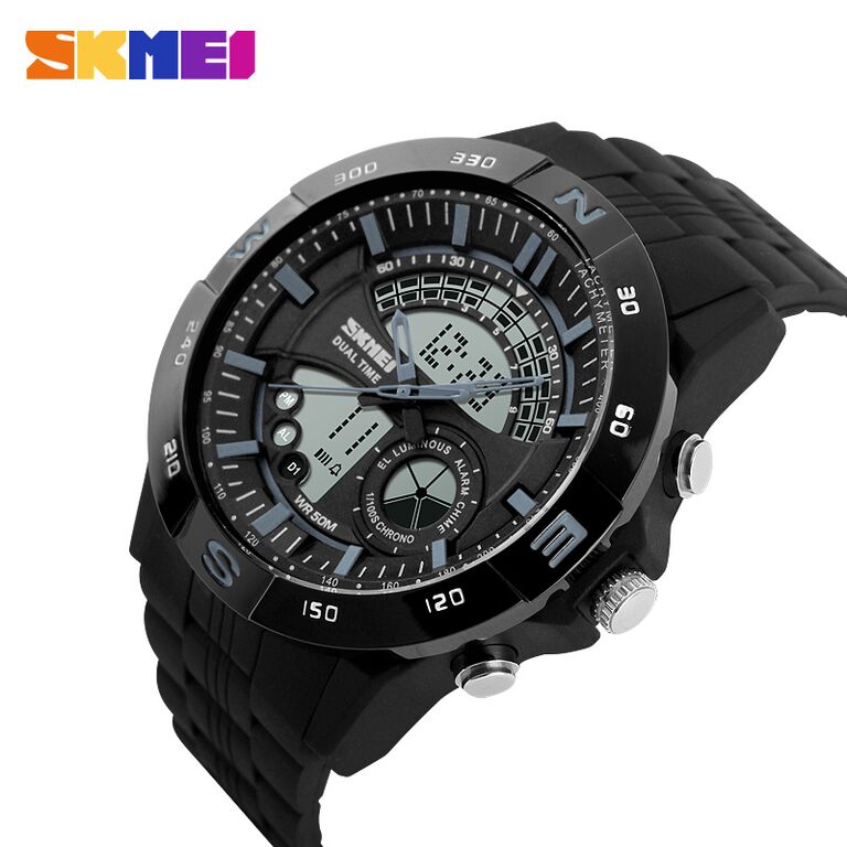 SKMEI Jam Tangan Analog Digital Pria - AD1110 - Black/Gray 