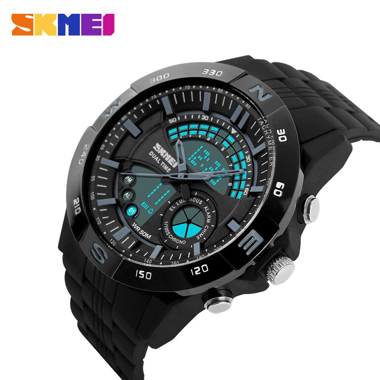 skmei jam tangan analog digital pria ad1110 black gray skmei jam tangan analog digital pria ad1110 black gray