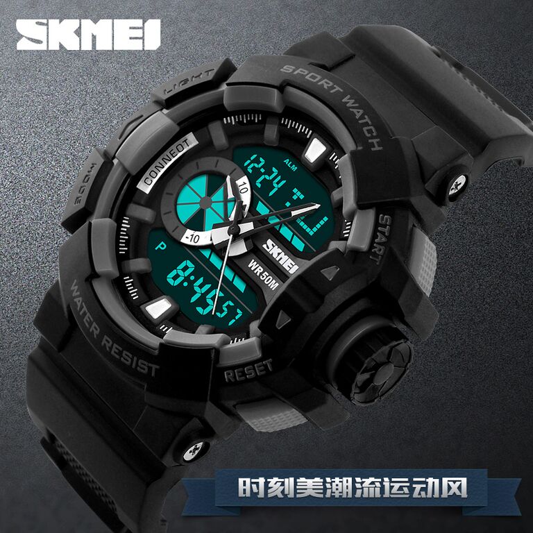 ... SKMEI Jam Tangan Digital Analog Pria - AD1117 - Blue - 8 ...