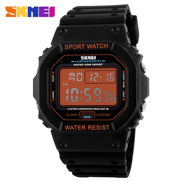 SKMEI Jam Tangan Digital Pria - DG1134 - Black/Orange - JakartaNotebook.com