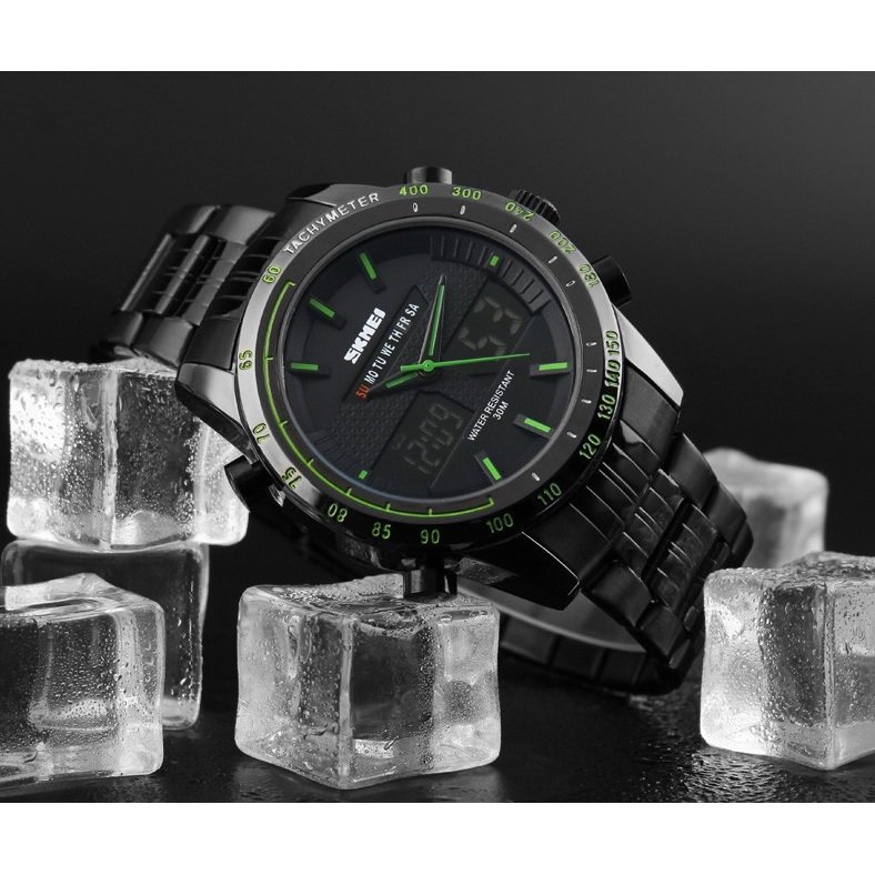 skmei jam tangan analog digital pria ad1131 black skmei jam tangan analog digital pria ad1131 black