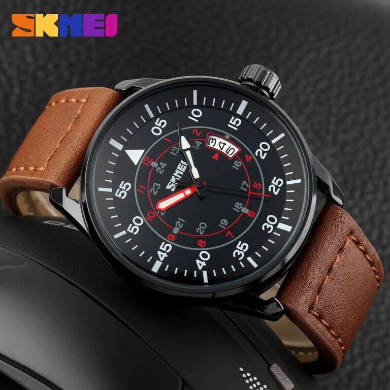 skmei jam tangan analog pria 9113cl black brown skmei jam tangan analog pria 9113cl black brown