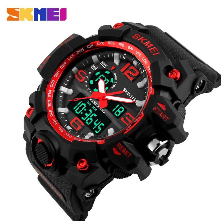 SKMEI Jam Tangan Analog Digital Pria - AD1155 - Black/Red