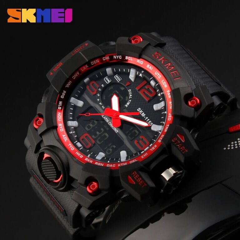 SKMEI Jam Tangan Analog Digital Pria - AD1155 - Black/Red