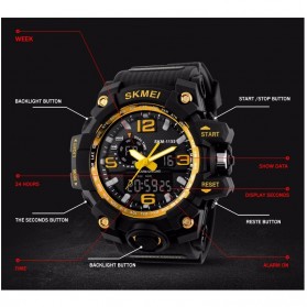 SKMEI Jam Tangan Analog Digital Pria - AD1155 - Black Gold - 7