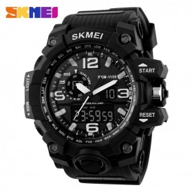 SKMEI Jam Tangan Analog Digital Pria - AD1155 - Black White - 1